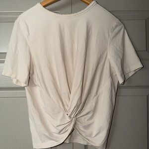 Lululemon Athletica Crescent Twist Knot T-Shirt Women’s size 6 Natural Ivory